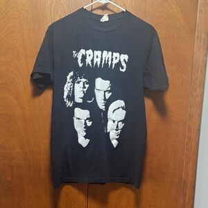 Vintage 80s American Punk Band The Cramps Black Graphic T-Shirt